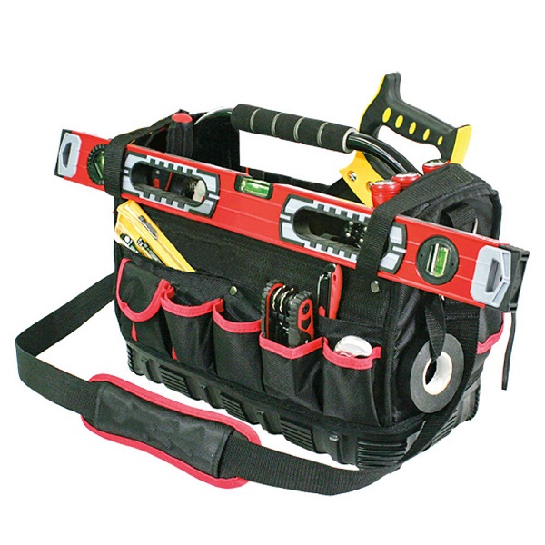 multi pockets open tote tool bag