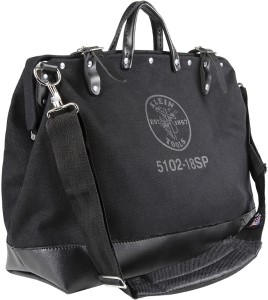 Deluxe Tool Bag, Black Canvas, 13 Pockets, 18-Inch